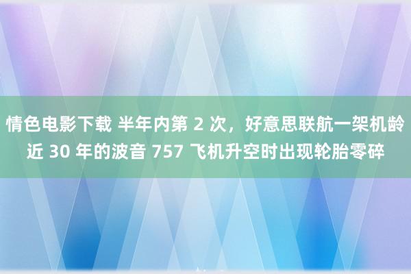 情色电影下载 半年内第 2 次，好意思联航一架机龄近 30 年的波音 757 飞机升空时出现轮胎零碎