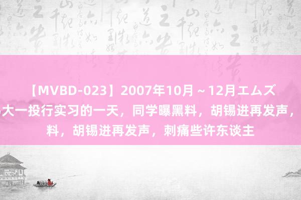 【MVBD-023】2007年10月～12月エムズBEST4時間 985大一投行实习的一天，同学曝黑料，胡锡进再发声，刺痛些许东谈主