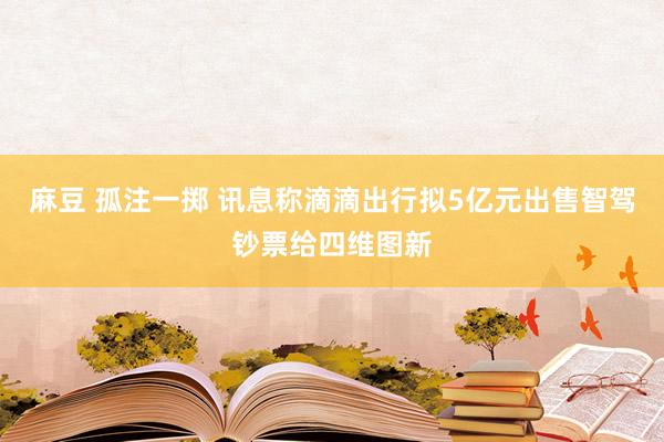 麻豆 孤注一掷 讯息称滴滴出行拟5亿元出售智驾钞票给四维图新